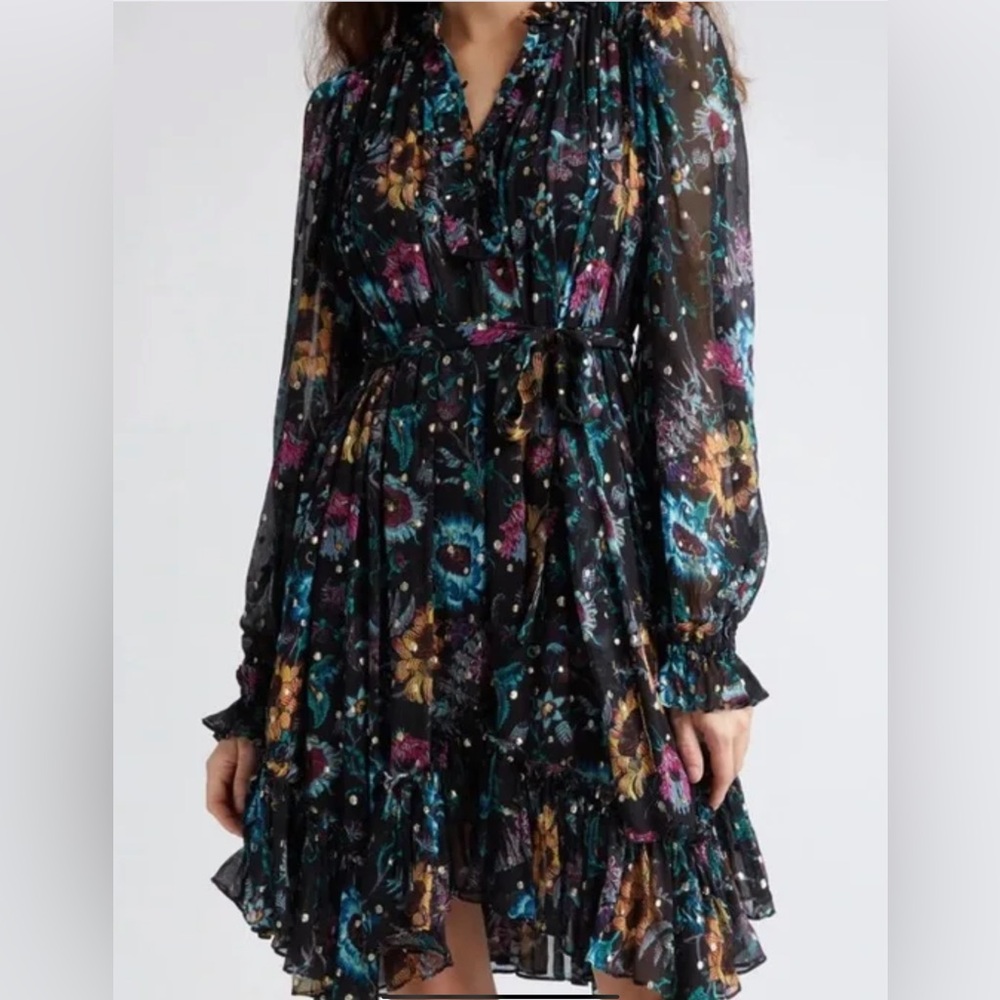 NWT Ulla Johnson Anais Dress in Black Iris Sz 0